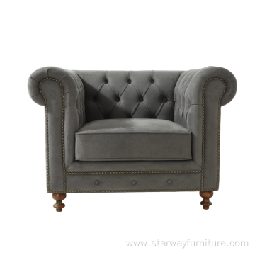 Europe classic vintage single seat leather sofa luxury